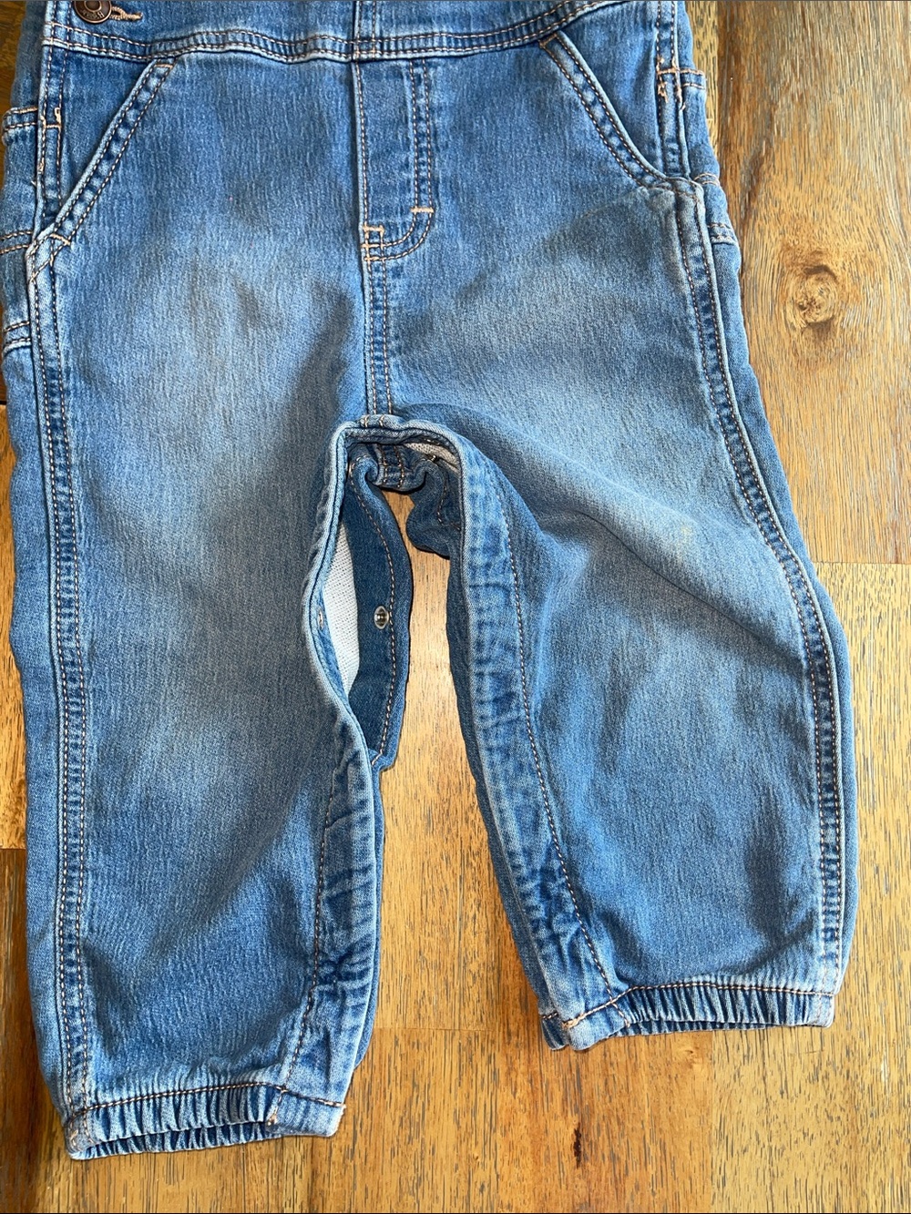 OshKosh B'gosh Classic Indigo Denim Overalls Kids 24M Blue - Picture 3 of 5